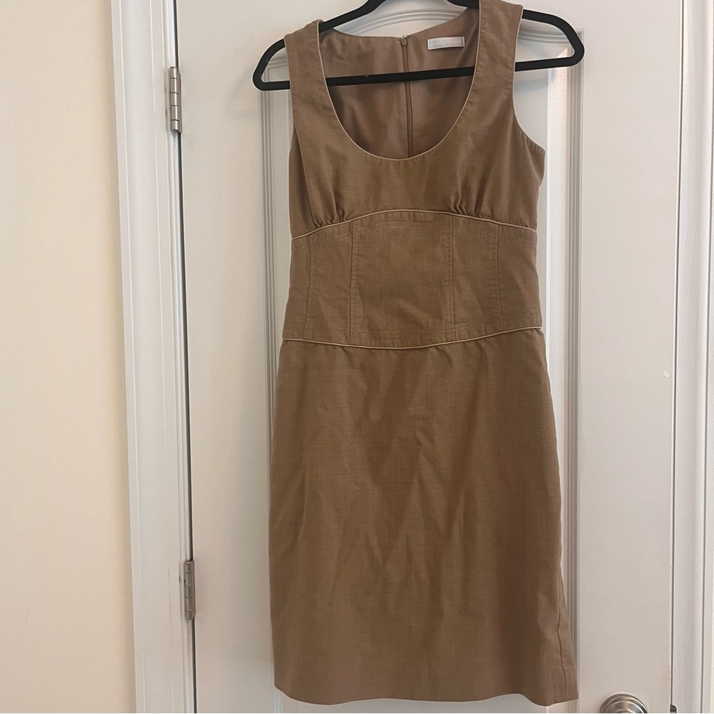 Badgley Mischka Taupe Mini Wool Dress